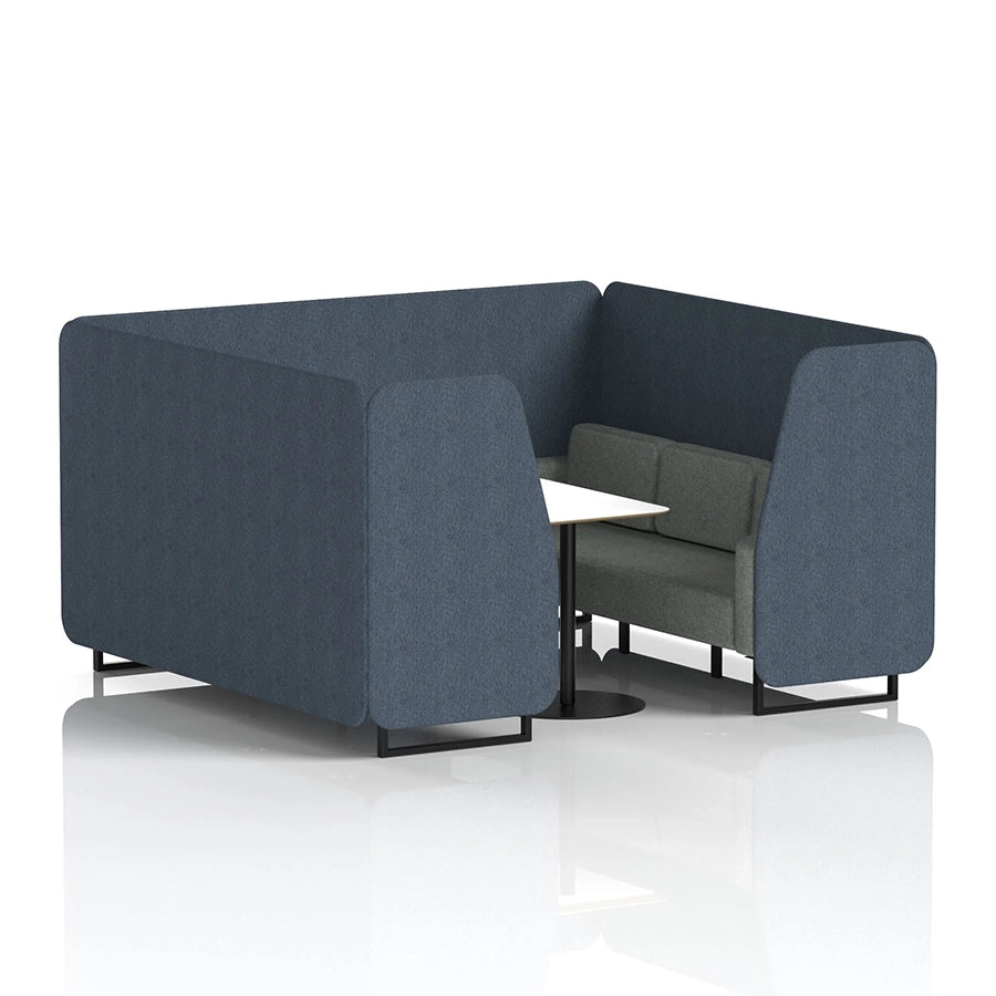 Brixworth Booth in Two Tone - 6 Seater with White Table