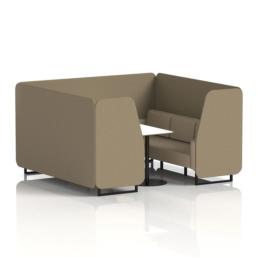 Brixworth Booth in Two Tone - 6 Seater with White Table