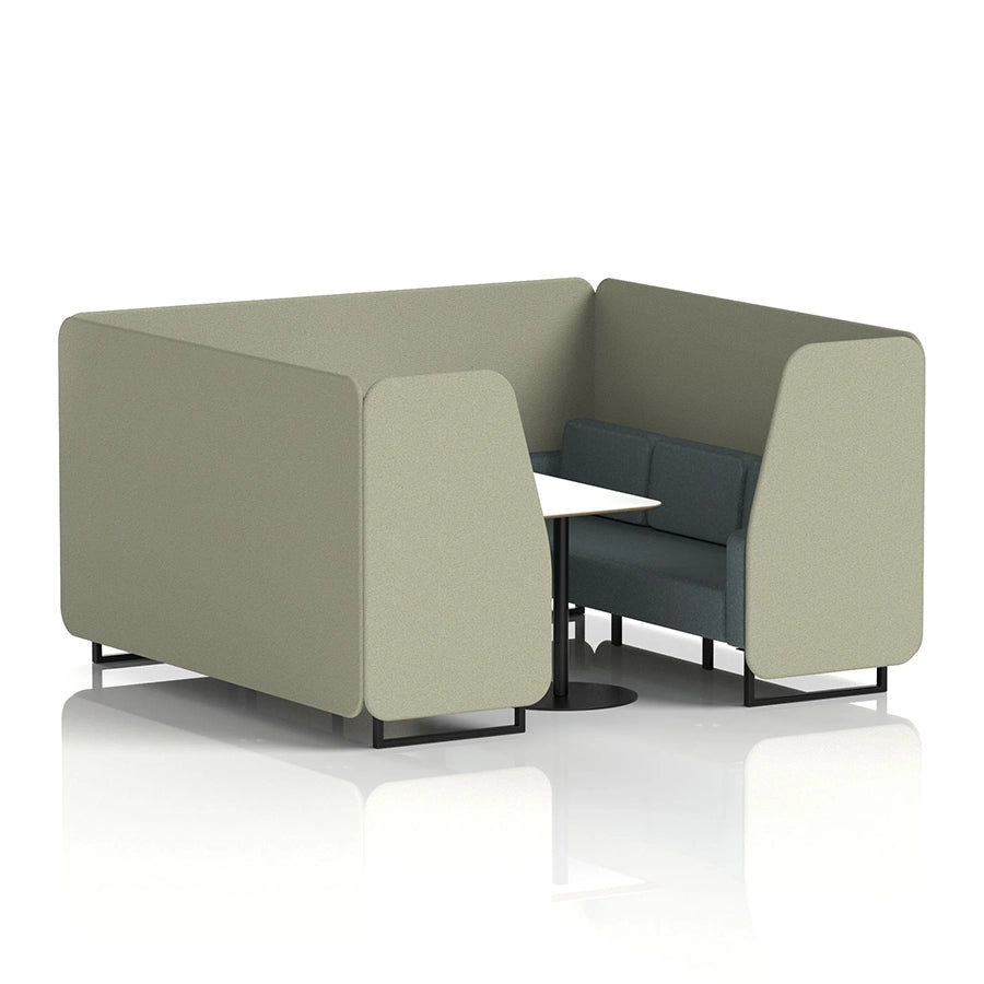 Brixworth Booth in Two Tone - 6 Seater with White Table
