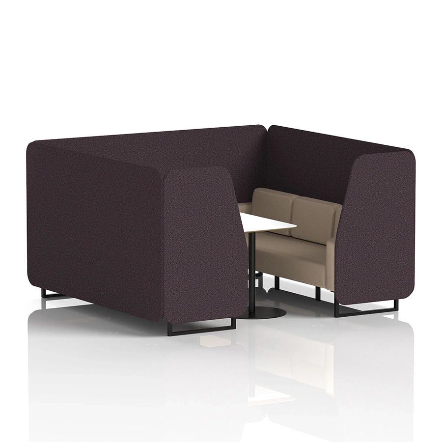 Brixworth Booth in Two Tone - 6 Seater with White Table