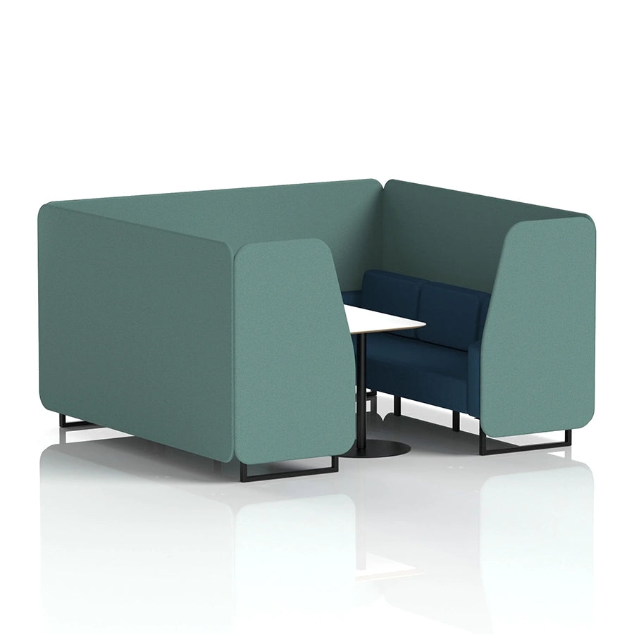 Brixworth Booth in Two Tone - 6 Seater with White Table