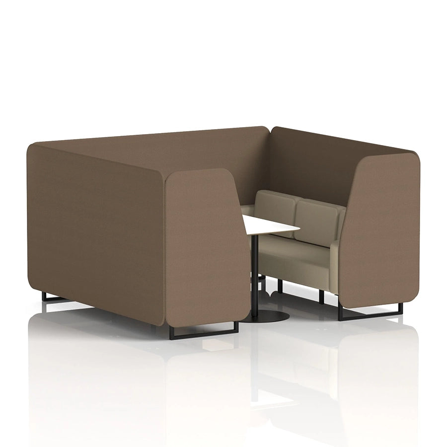 Brixworth Booth in Two Tone - 6 Seater with White Table