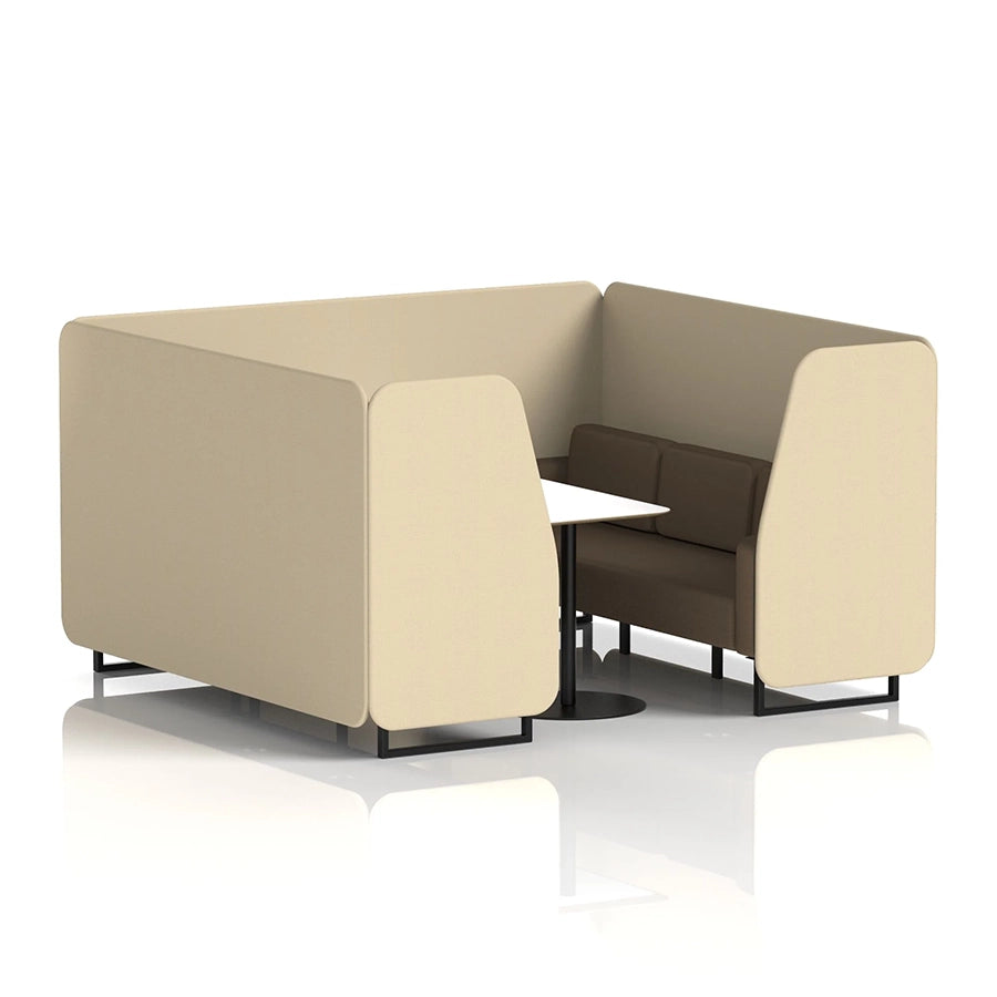 Brixworth Booth in Two Tone - 6 Seater with White Table
