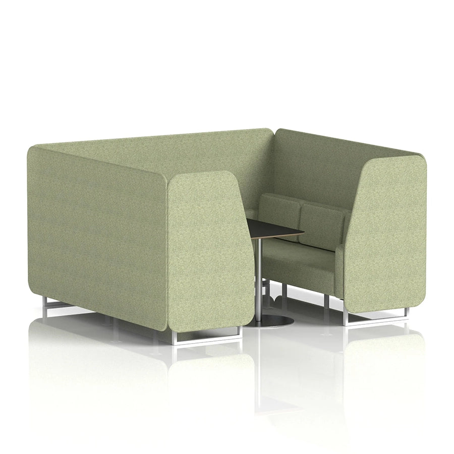 Brixworth Booth in Single Tone - 6 Seater with Black Table