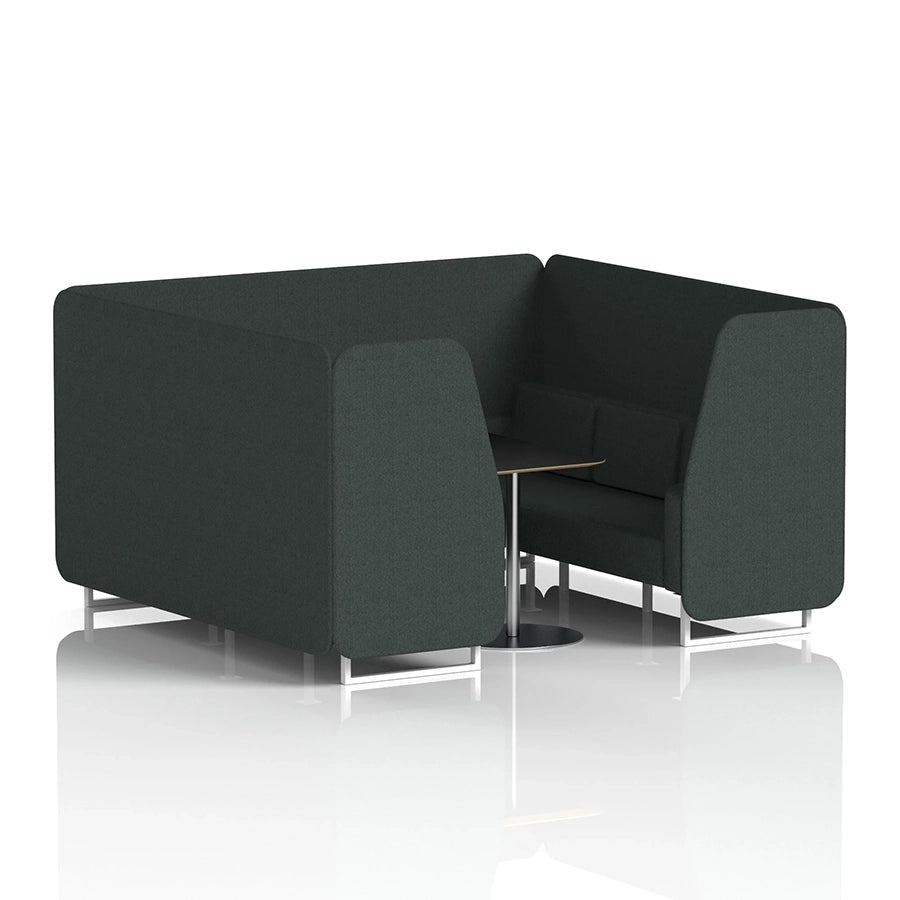 Brixworth Booth in Single Tone - 6 Seater with Black Table