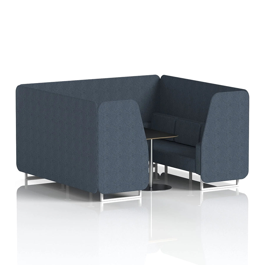 Brixworth Booth in Single Tone - 6 Seater with Black Table