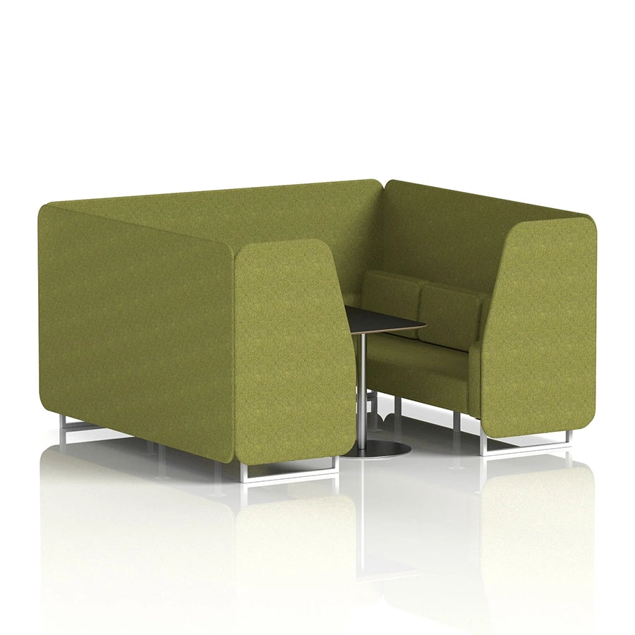 Brixworth Booth in Single Tone - 6 Seater with Black Table