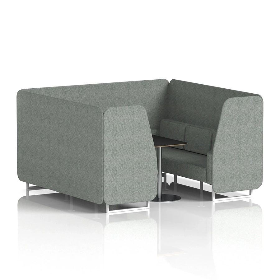 Brixworth Booth in Single Tone - 6 Seater with Black Table