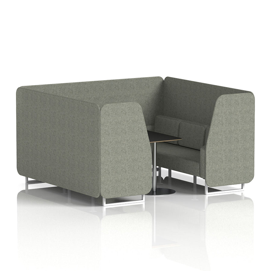 Brixworth Booth in Single Tone - 6 Seater with Black Table