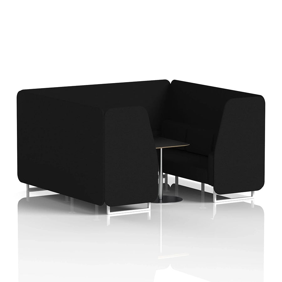 Brixworth Booth in Single Tone - 6 Seater with Black Table