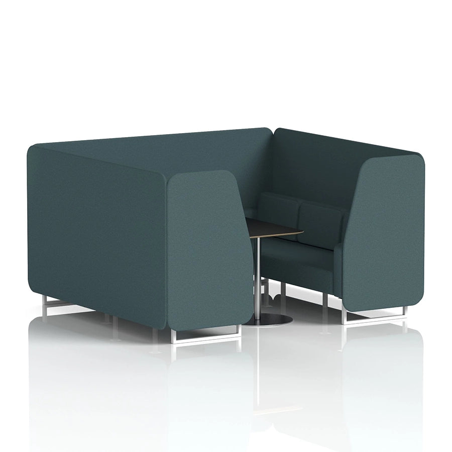 Brixworth Booth in Single Tone - 6 Seater with Black Table