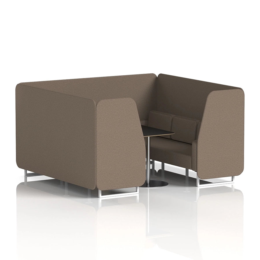 Brixworth Booth in Single Tone - 6 Seater with Black Table
