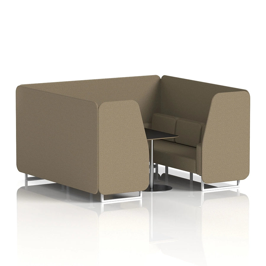 Brixworth Booth in Single Tone - 6 Seater with Black Table