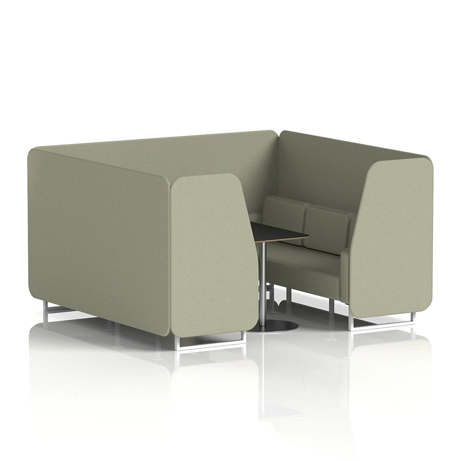 Brixworth Booth in Single Tone - 6 Seater with Black Table