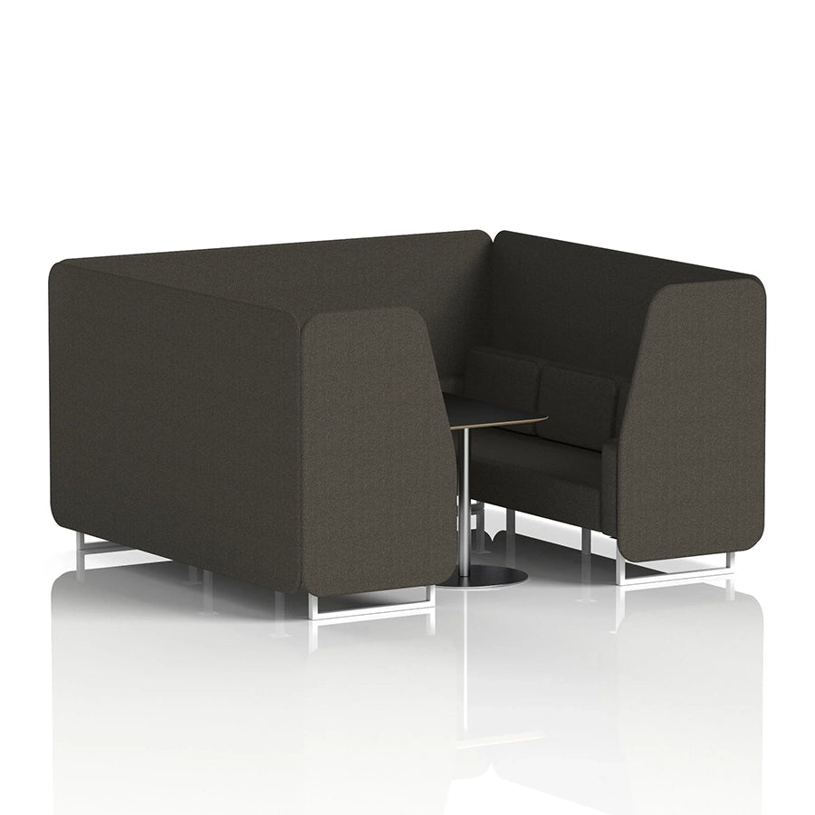 Brixworth Booth in Single Tone - 6 Seater with Black Table