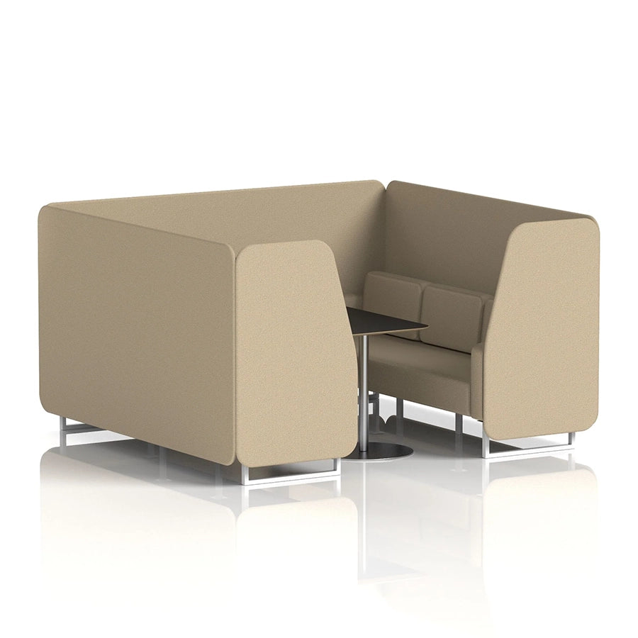 Brixworth Booth in Single Tone - 6 Seater with Black Table