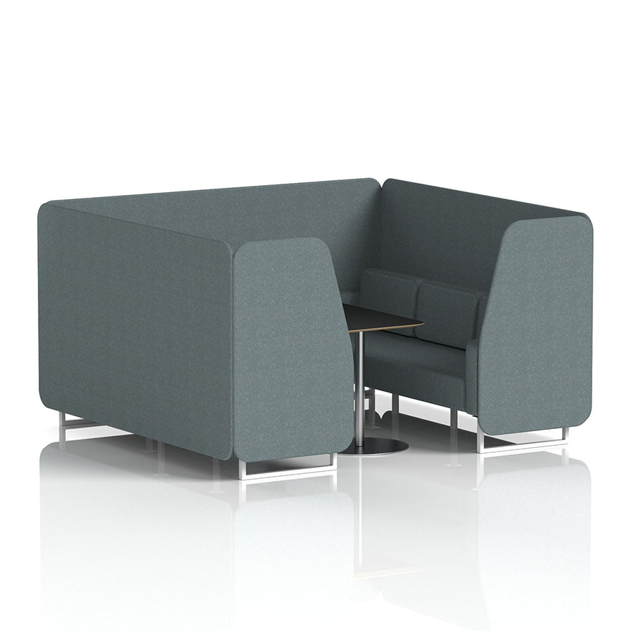 Brixworth Booth in Single Tone - 6 Seater with Black Table