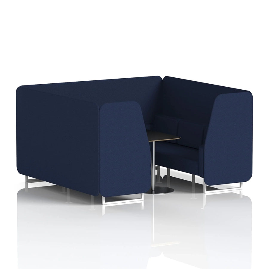 Brixworth Booth in Single Tone - 6 Seater with Black Table