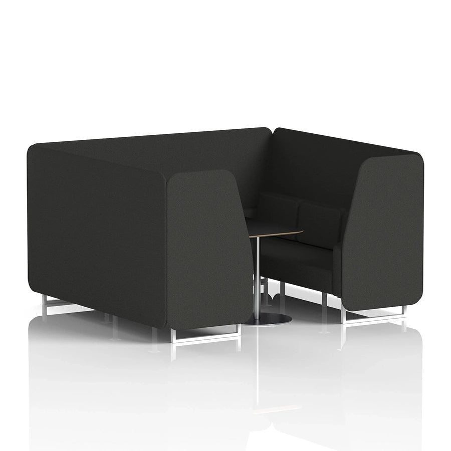 Brixworth Booth in Single Tone - 6 Seater with Black Table