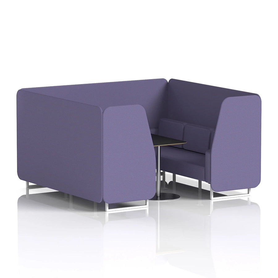 Brixworth Booth in Single Tone - 6 Seater with Black Table