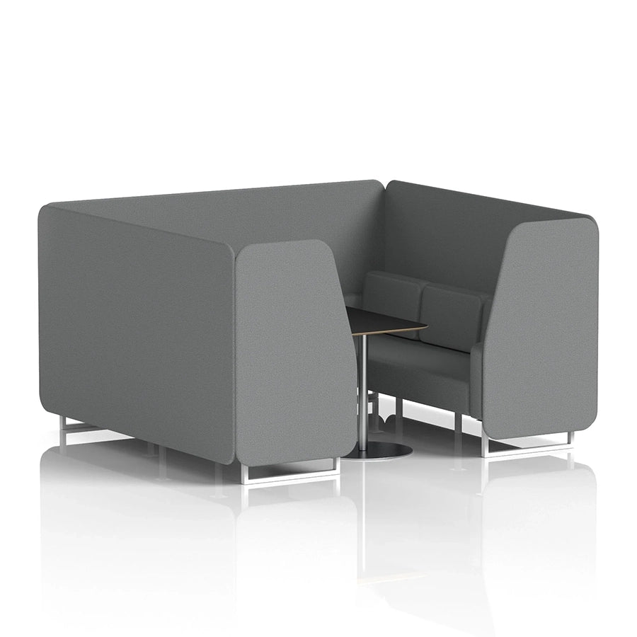 Brixworth Booth in Single Tone - 6 Seater with Black Table