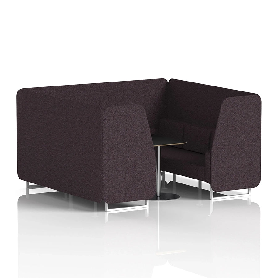 Brixworth Booth in Single Tone - 6 Seater with Black Table