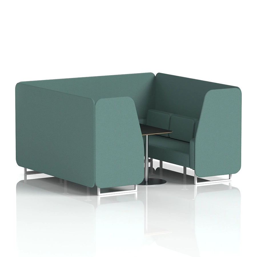 Brixworth Booth in Single Tone - 6 Seater with Black Table