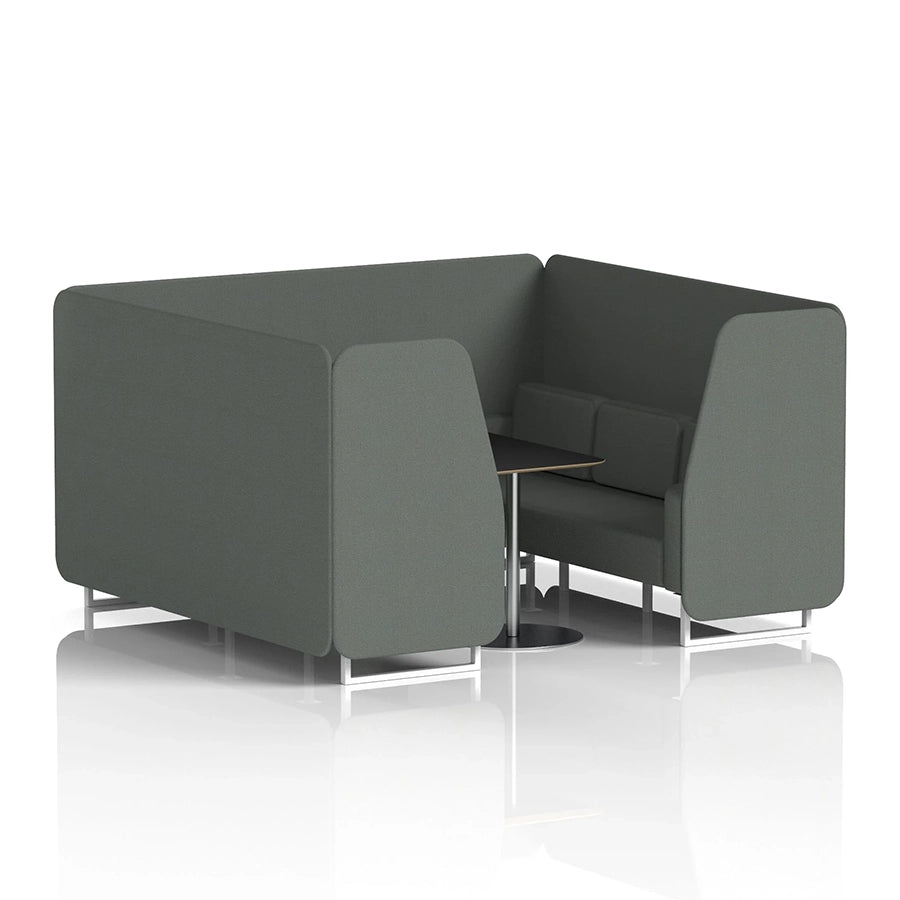 Brixworth Booth in Single Tone - 6 Seater with Black Table