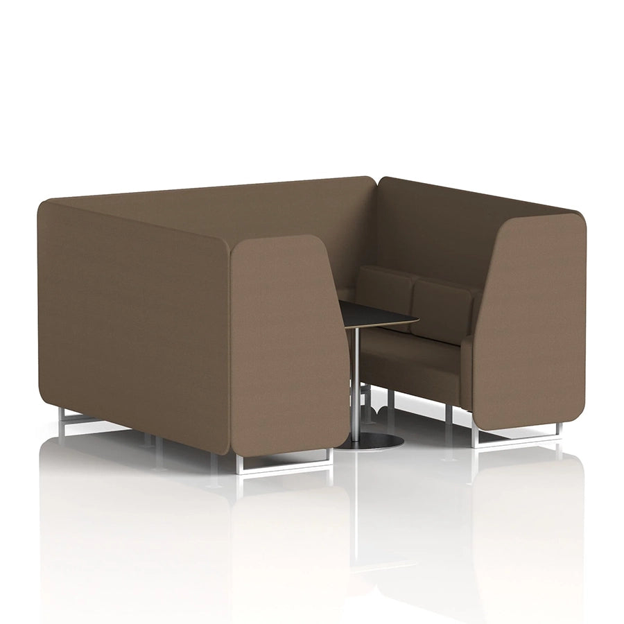 Brixworth Booth in Single Tone - 6 Seater with Black Table