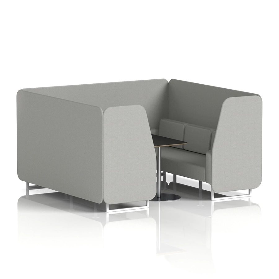Brixworth Booth in Single Tone - 6 Seater with Black Table