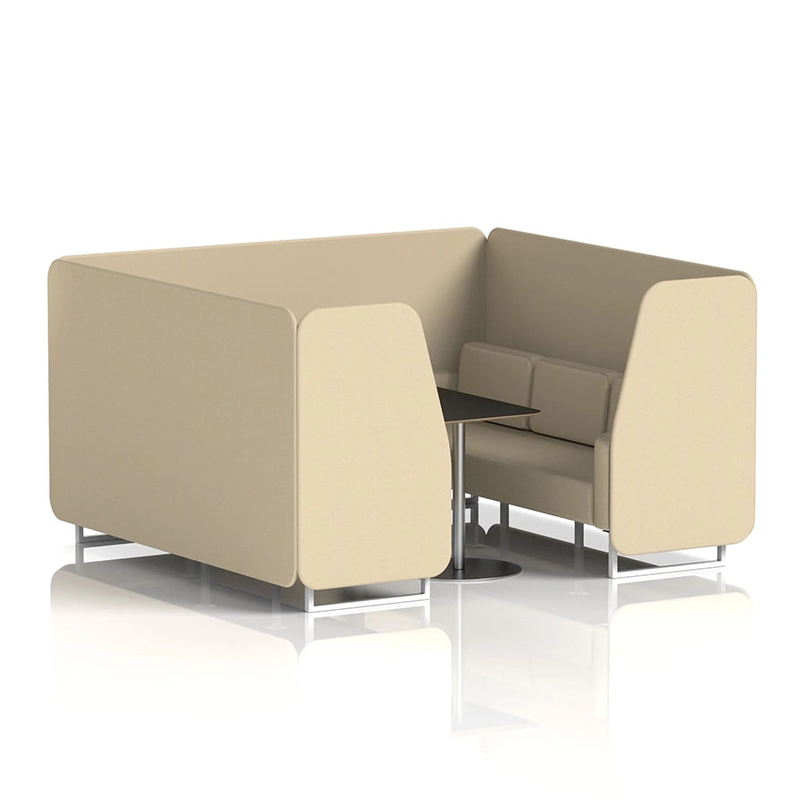 Brixworth Booth in Single Tone - 6 Seater with Black Table
