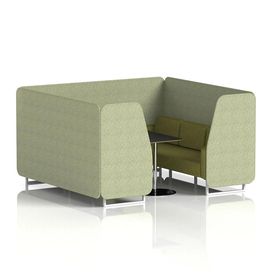 Brixworth Booth in Two Tone - 6 Seater with Black Table