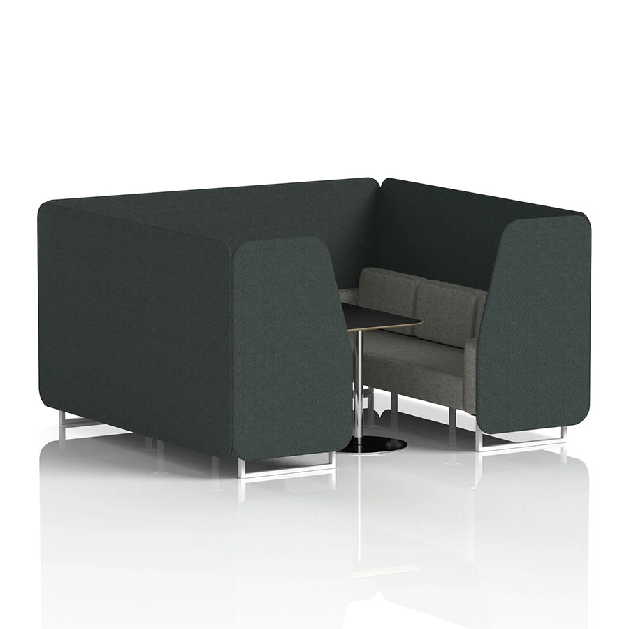 Brixworth Booth in Two Tone - 6 Seater with Black Table