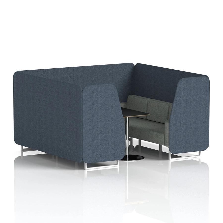 Brixworth Booth in Two Tone - 6 Seater with Black Table