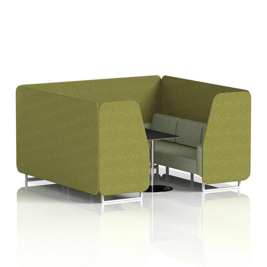 Brixworth Booth in Two Tone - 6 Seater with Black Table