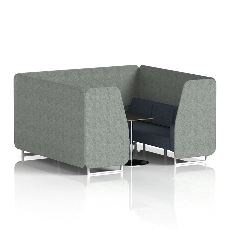 Brixworth Booth in Two Tone - 6 Seater with Black Table