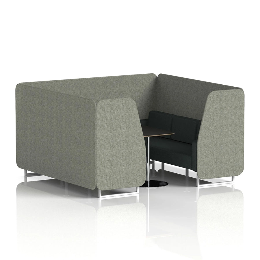 Brixworth Booth in Two Tone - 6 Seater with Black Table