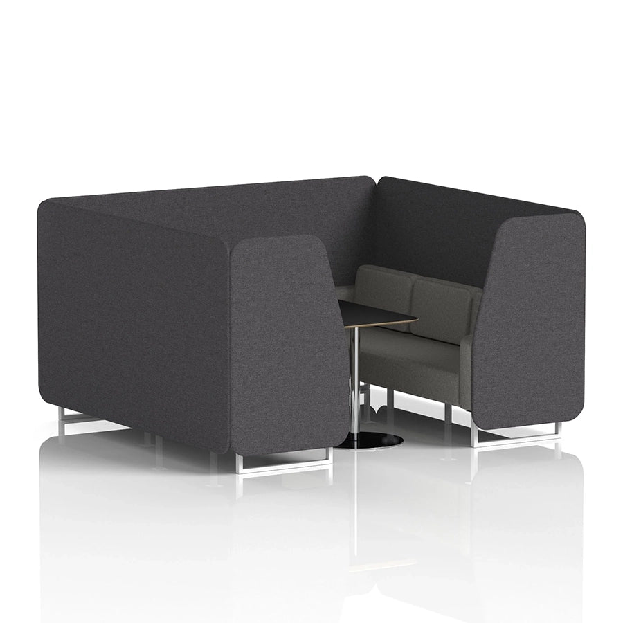 Brixworth Booth in Two Tone - 6 Seater with Black Table