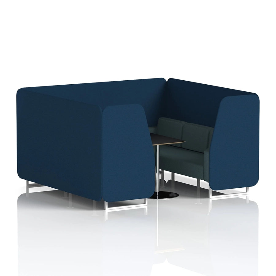 Brixworth Booth in Two Tone - 6 Seater with Black Table