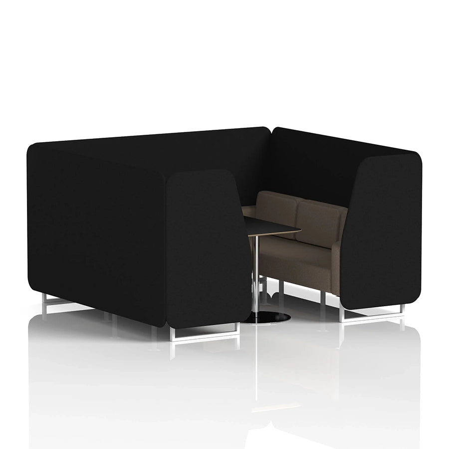 Brixworth Booth in Two Tone - 6 Seater with Black Table
