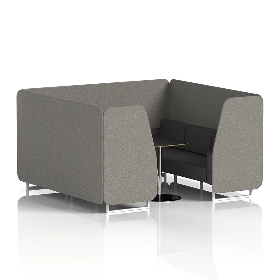 Brixworth Booth in Two Tone - 6 Seater with Black Table