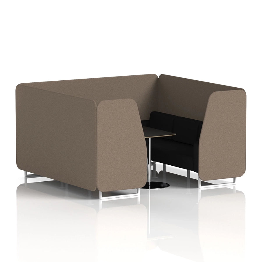 Brixworth Booth in Two Tone - 6 Seater with Black Table