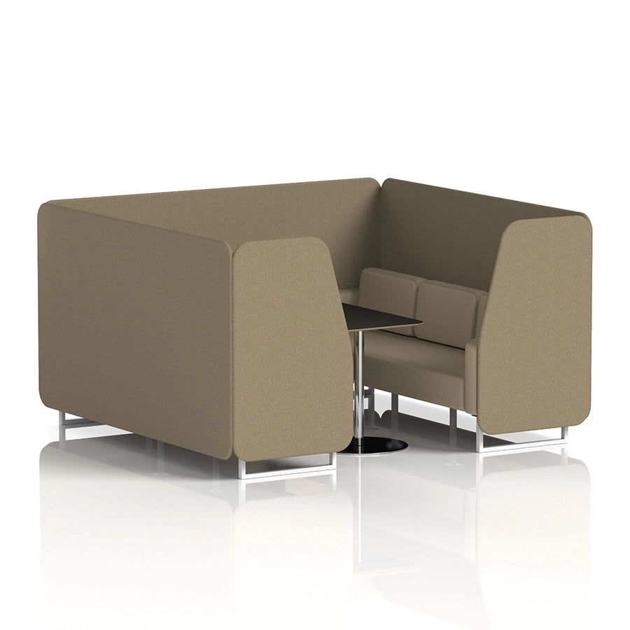 Brixworth Booth in Two Tone - 6 Seater with Black Table