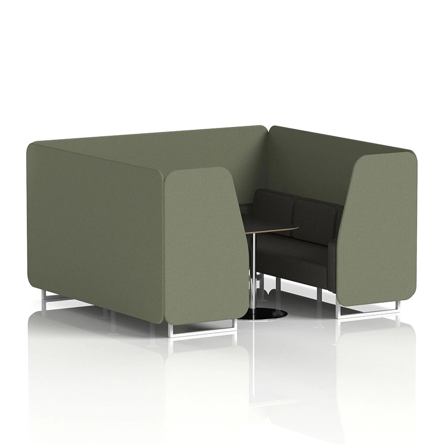 Brixworth Booth in Two Tone - 6 Seater with Black Table