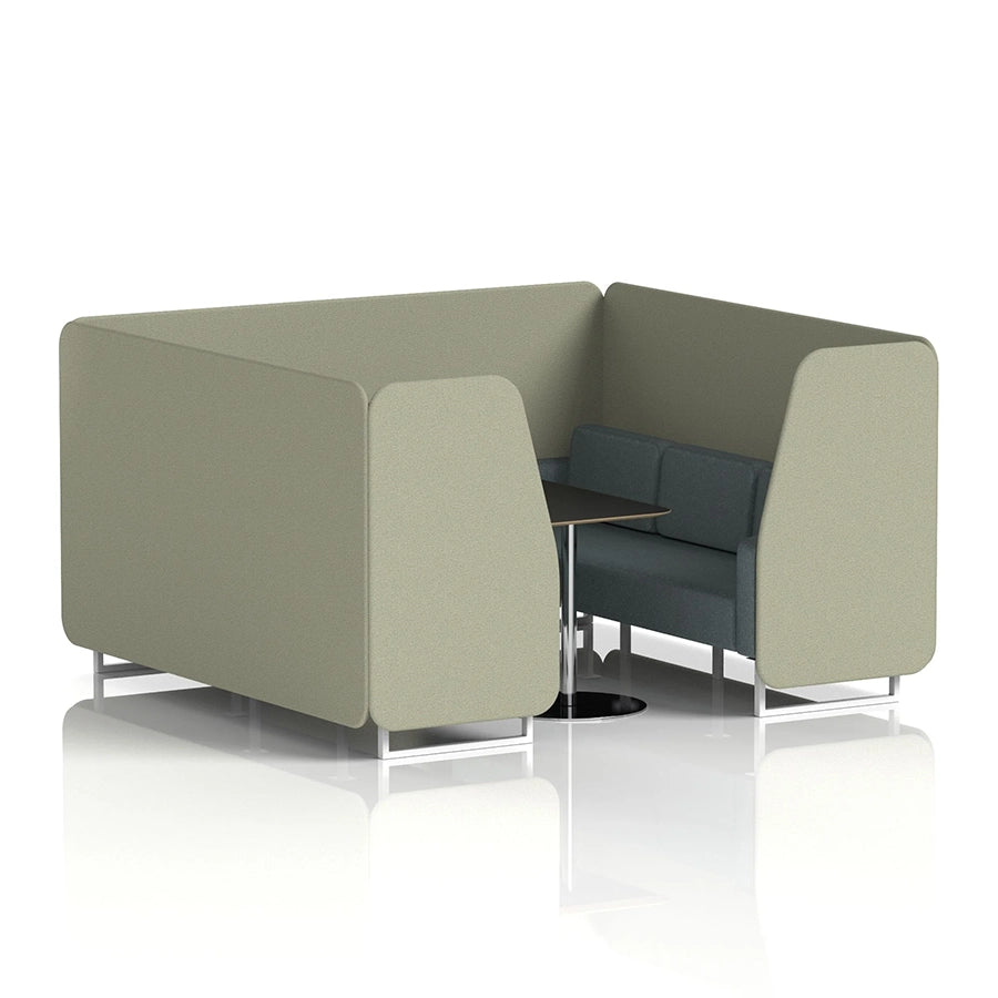 Brixworth Booth in Two Tone - 6 Seater with Black Table