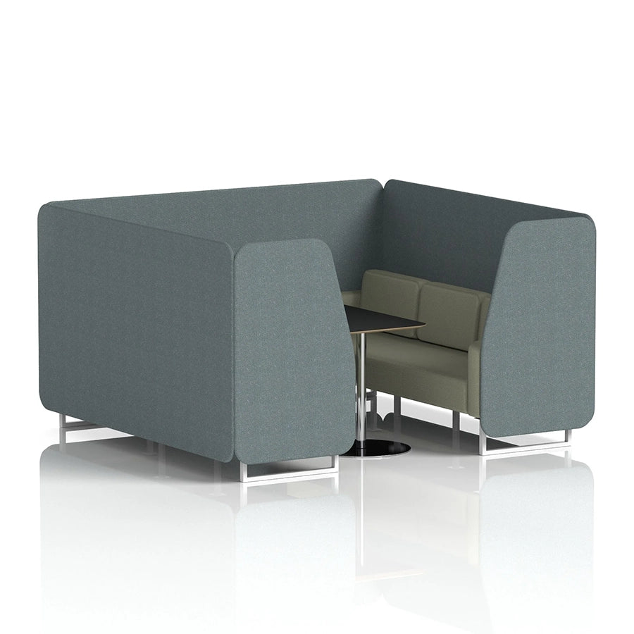 Brixworth Booth in Two Tone - 6 Seater with Black Table