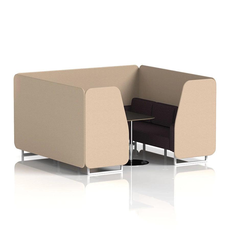 Brixworth Booth in Two Tone - 6 Seater with Black Table