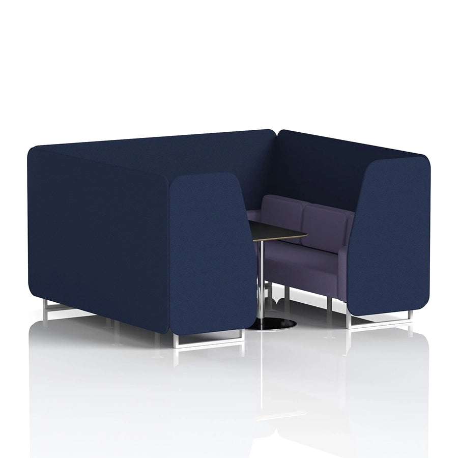 Brixworth Booth in Two Tone - 6 Seater with Black Table