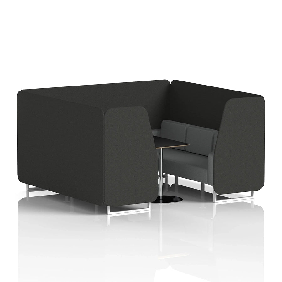 Brixworth Booth in Two Tone - 6 Seater with Black Table