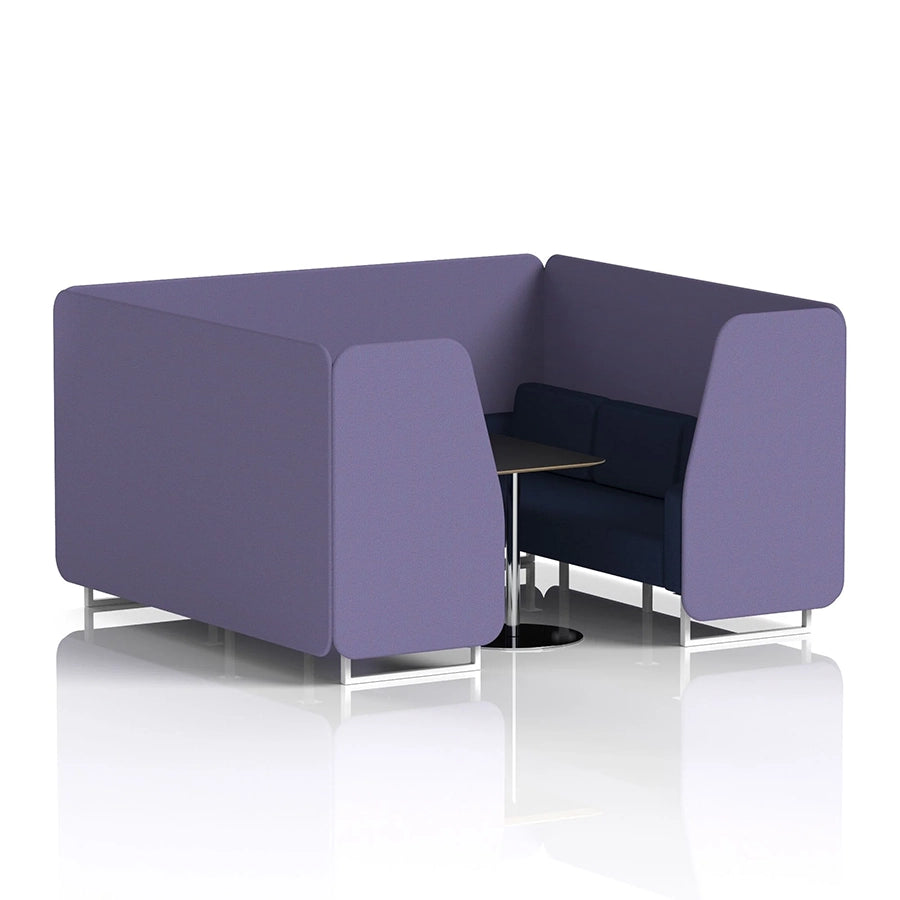 Brixworth Booth in Two Tone - 6 Seater with Black Table